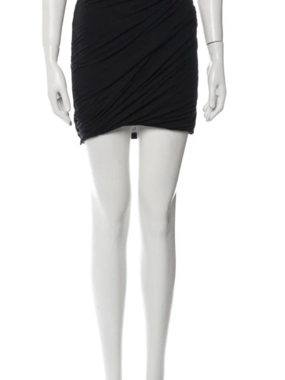 Helmut Lang Black Ruched Mini Skirt